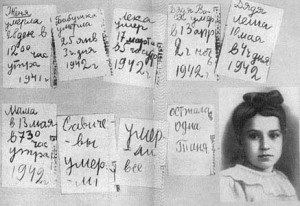 Tanya Savicheva and her diary from 1942.