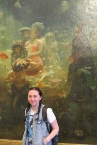 Lera in front of one of her favourite paintings displayed at the Russian Museum.